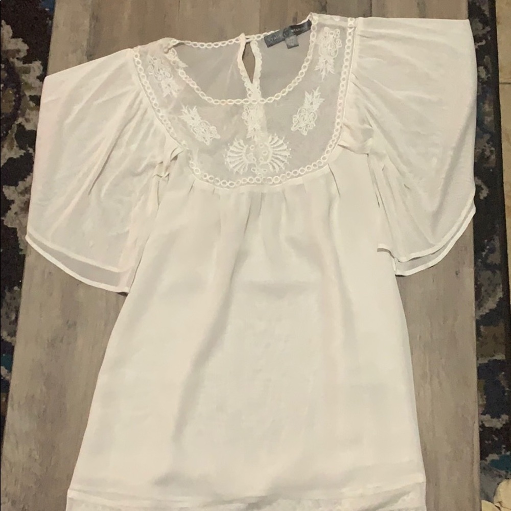 Flowy white embroidered blouse